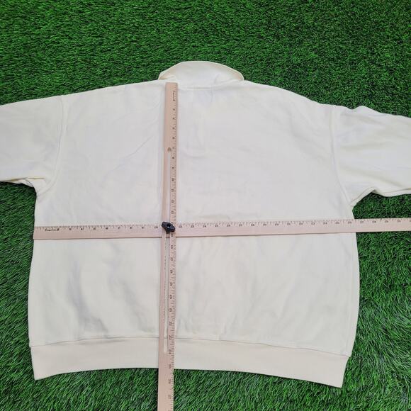 Vintage 90s Jantzen Sweater XL 26x25 Ivory Crest Ribbed - Picture 4 of 12